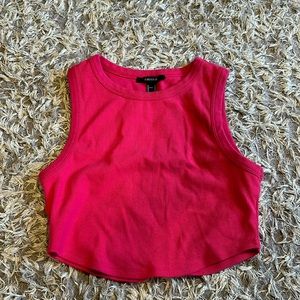 Pink cropped tank top